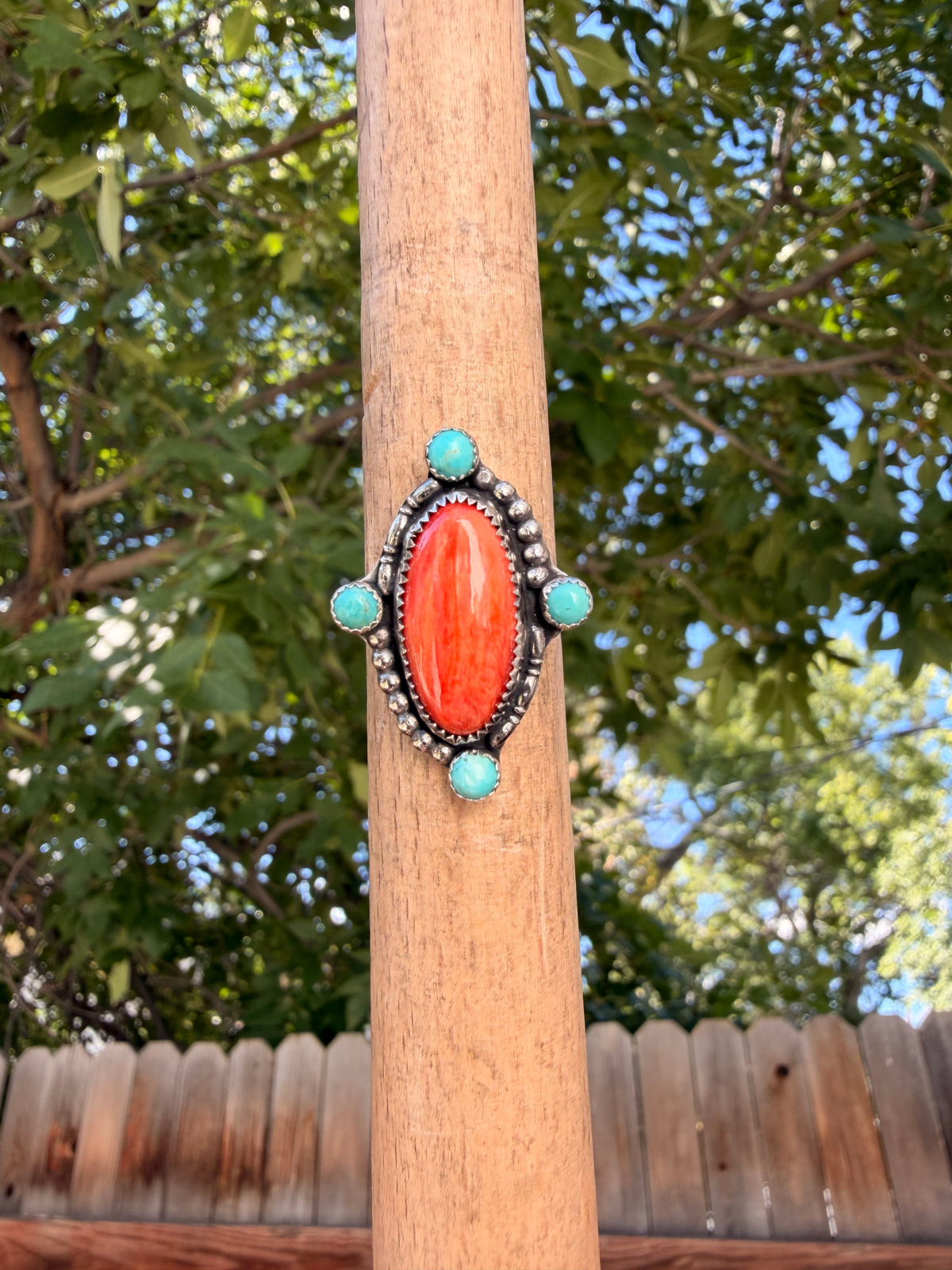 S8.5 Spiny & Turquoise Ring