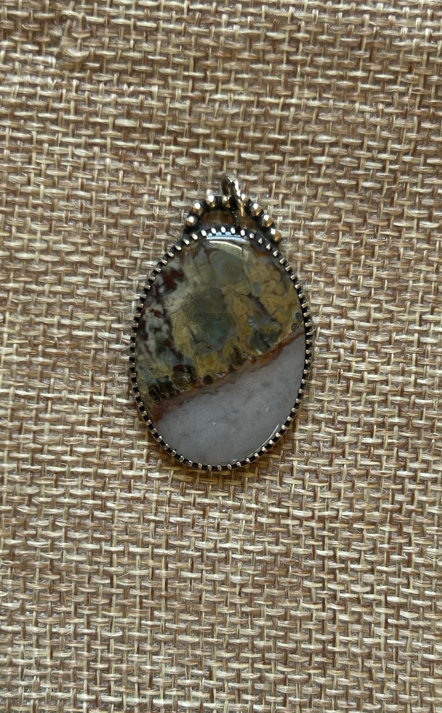 Prudent Man Plume Agate Pendant