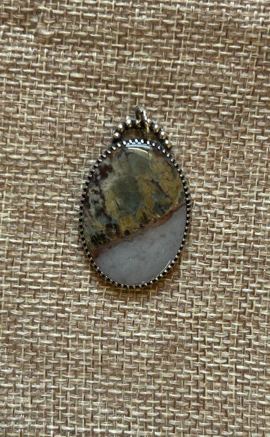 Prudent Man Plume Agate Pendant