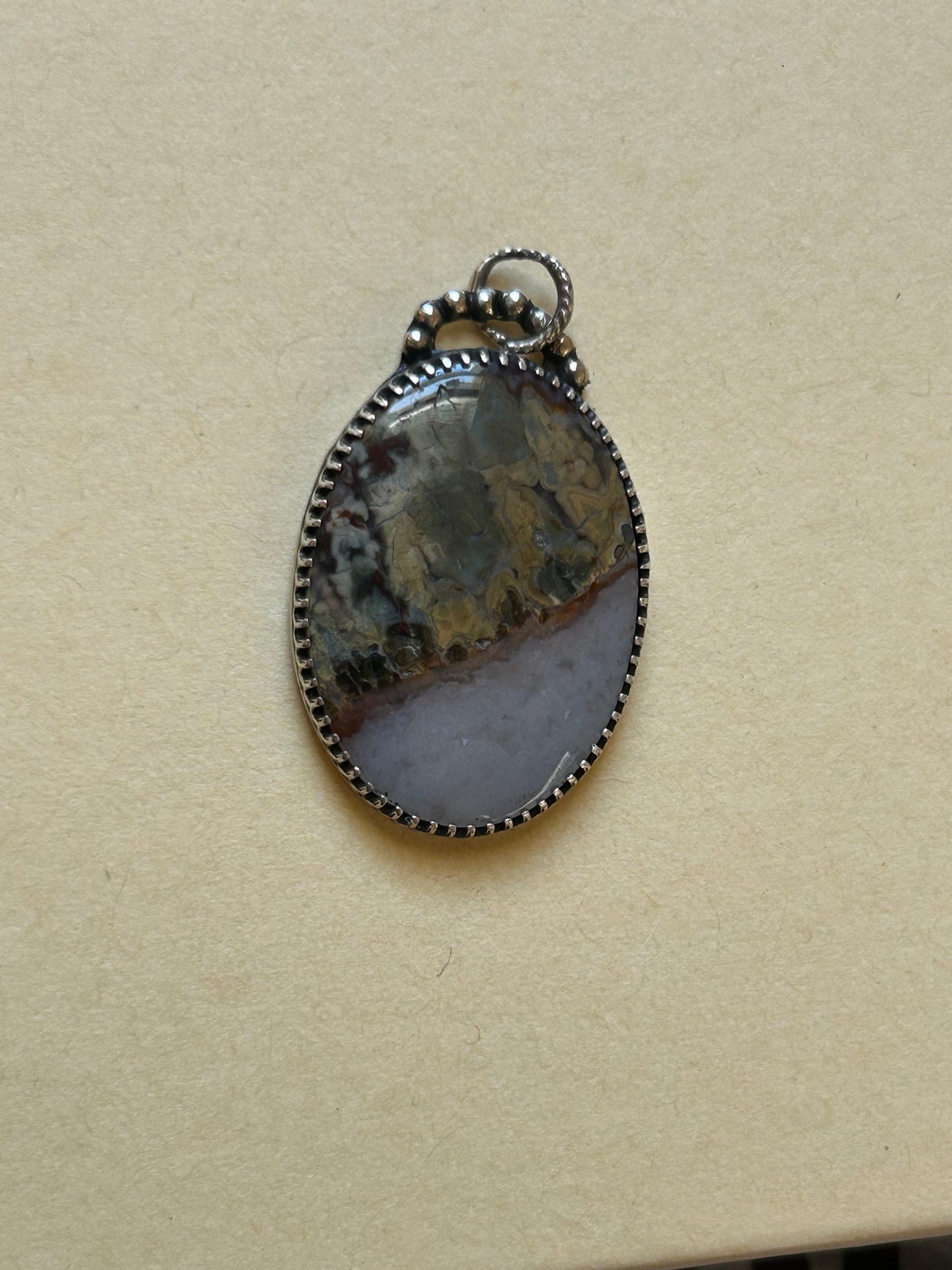 Prudent Man Plume Agate Pendant